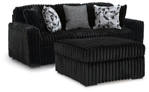 Midnight-Madness Sofa and Oversized Ottoman