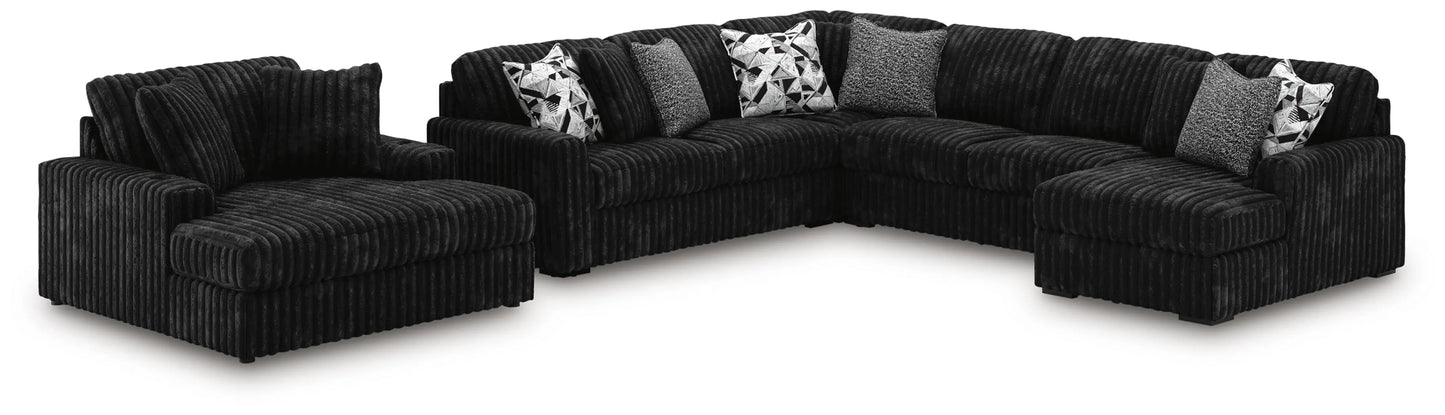 Seccional de 4 piezas y chaise longue extragrande Midnight-Madness