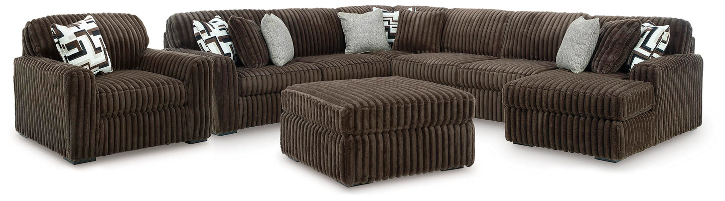 Midnight-Madness 4-Piece Sectional with Chaise, Oversized Chair and Ottoman