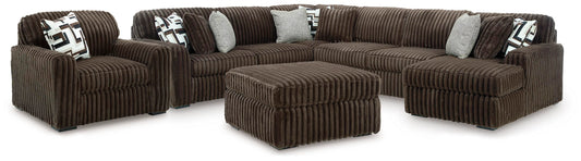 Midnight-Madness 4-Piece Sectional with Chaise, Oversized Chair and Ottoman
