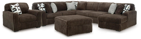 Midnight-Madness 4-Piece Sectional with Chaise, Oversized Chair and Ottoman