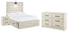 Cama completa Cambeck con espacio de almacenamiento, cómoda y mesita de noche