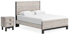 Cama Queen Vessalli con paneles y mesita de noche