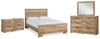Hyanna Queen Panel Bed with Dresser, Mirror and 1 Nightstand