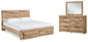Cama Queen Hyanna con almacenamiento, tocador y espejo