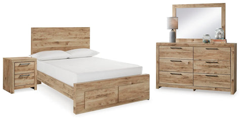 Hyanna Full Storage Panel Bed, Dresser, Mirror and Nightstand