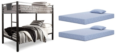 Litera Dinsmore Twin sobre Twin con colchones