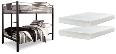 Litera Dinsmore Twin sobre Twin con 2 colchones