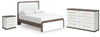 Mazilar Queen Upholstered Bed, Dresser and Nightstand