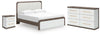 Mazilar King Upholstered Bed, Dresser and Nightstand