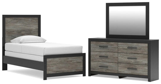 Jonnifer Twin Panel Bed, Dresser and Mirror