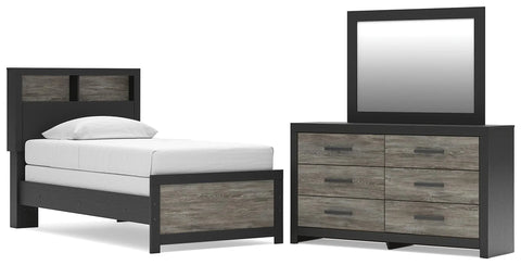 Jonnifer Twin Bookcase Bed, Dresser and Mirror