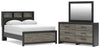 Jonnifer Full Bookcase Bed, Dresser and Mirror