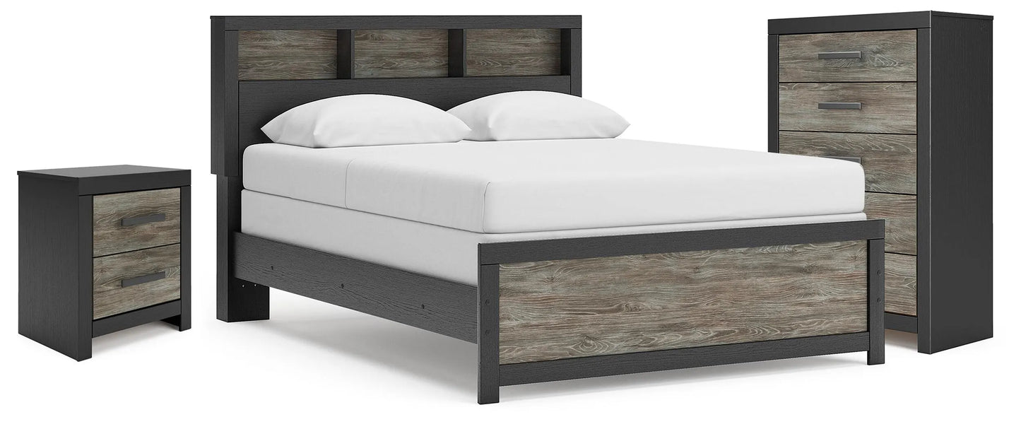 Jonnifer Queen Bookcase Bed, Chest and Nightstand