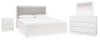 Raechalla Queen Upholstered Panel Bed, Dresser, Mirror and Nightstand