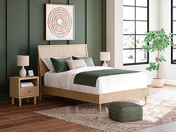 Pie de cama con paneles Cielden Queen y rieles