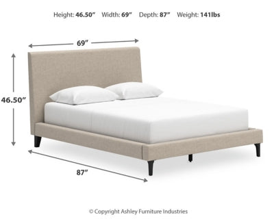 Cama tapizada Cielden Queen con listones enrollables