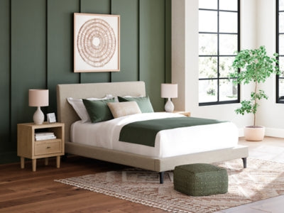 Cama tapizada Cielden Queen con listones enrollables
