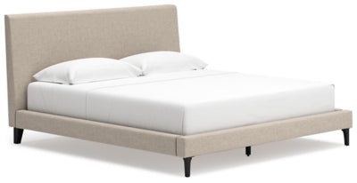 Cama tapizada Cielden King con listones enrollables