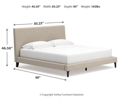 Cama tapizada Cielden King con listones enrollables