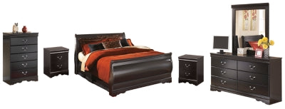 Huey Vineyard Queen Sleigh Bed, Dresser, Mirror, Chest, and 2 Nightstands