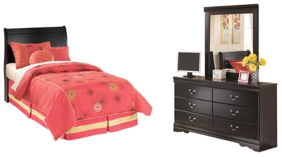 Cabecera, tocador y espejo tipo trineo Huey Vineyard Twin