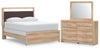 Hollymount Queen Upholstered Panel Bed, Dresser and Mirror