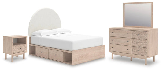 Shapella Full Panel Storage Bed, Dresser, Mirror and Nightstand
