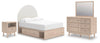 Shapella Full Panel Storage Bed, Dresser, Mirror and Nightstand