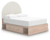 Cama tapizada Shapella con paneles y almacenamiento