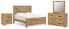 Branstony King Crossbuck Panel Bed, Dresser, Mirror and Nightstand