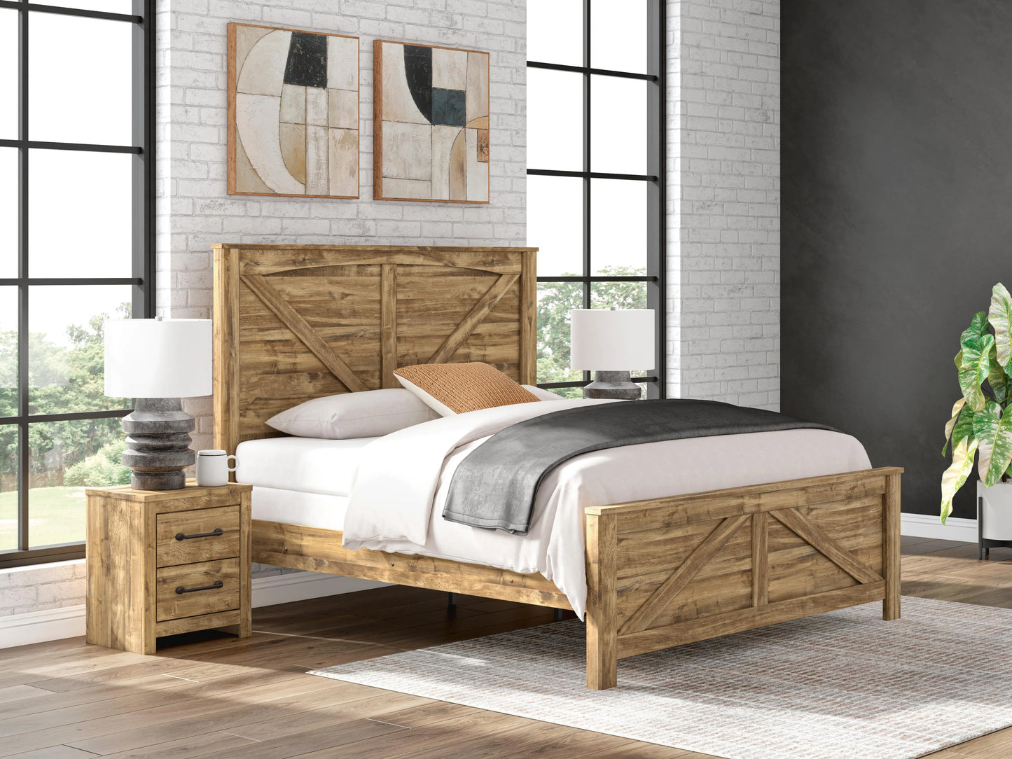 Branstony King Crossbuck Panel Bed