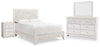 Cama Queen con paneles, tocador, espejo y mesita de noche Paxberry