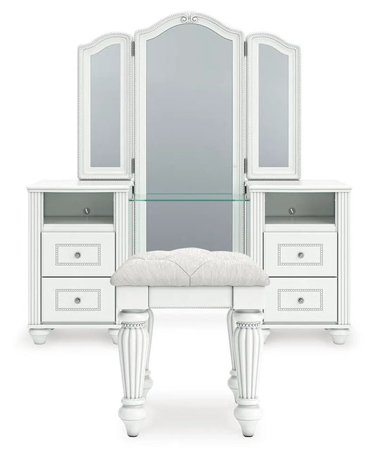 Maylilly Vanity, Mirror and Stool