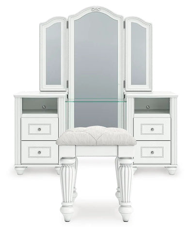 Maylilly Vanity, Mirror and Stool