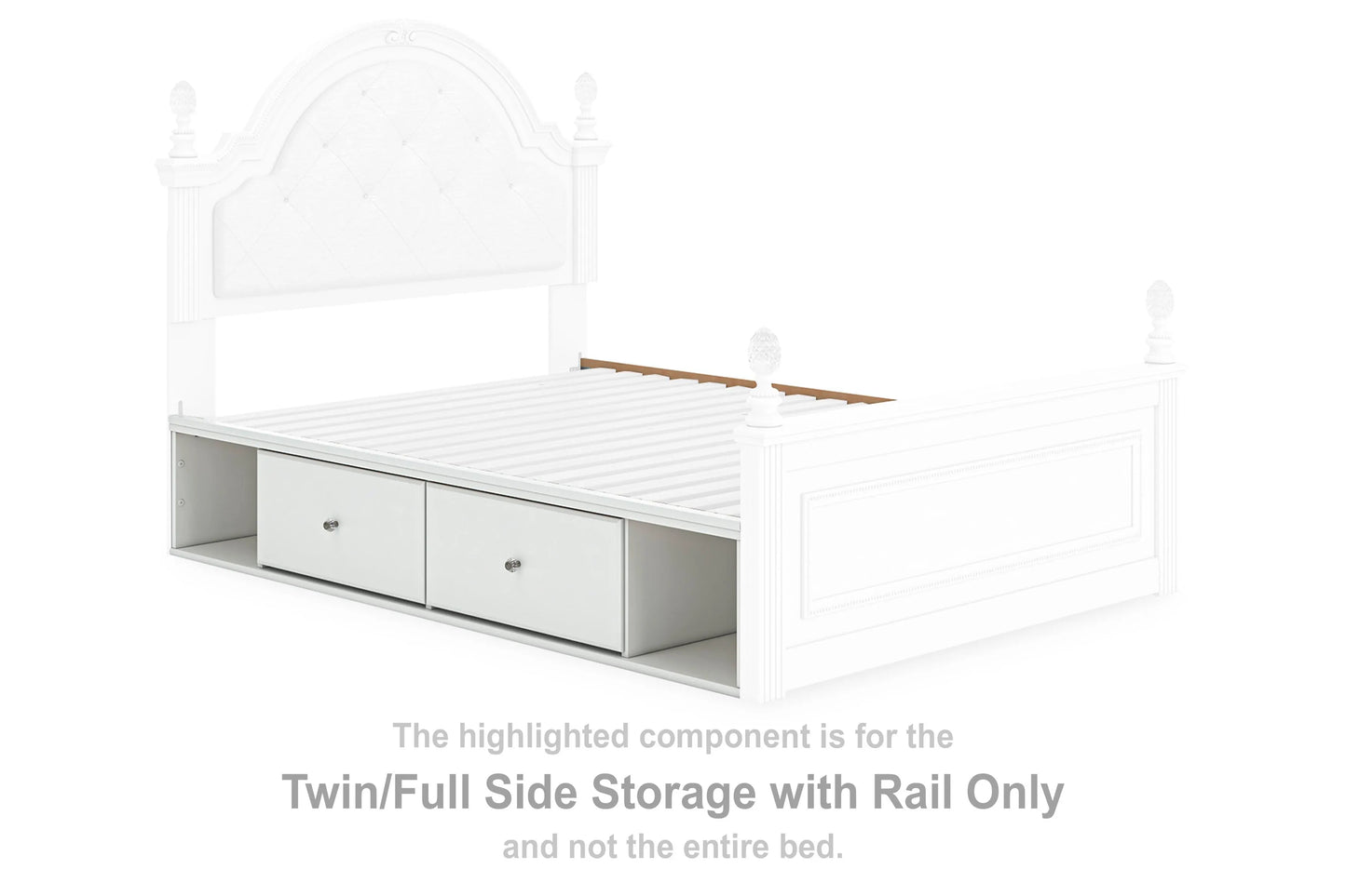 Maylilly Twin/Full Side Storage with Rail