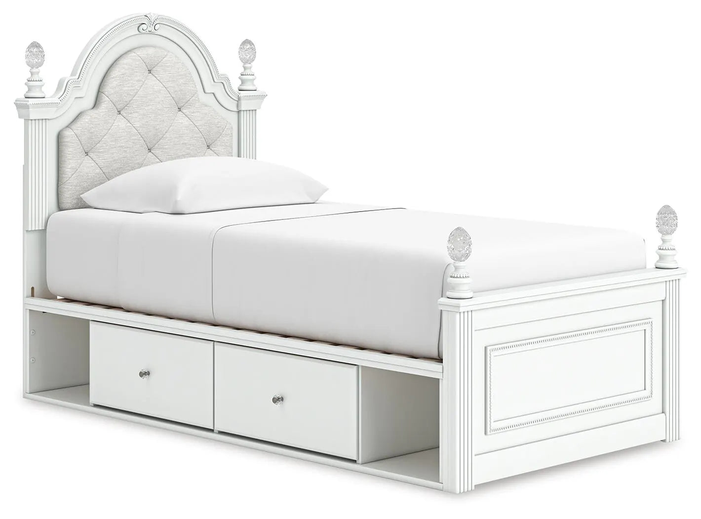 Maylilly Twin Upholstered Panel Bed with Storage