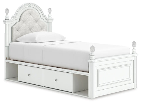 Maylilly Twin Upholstered Panel Bed with Storage