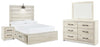 Cama completa Cambeck con espacio de almacenamiento, tocador, espejo y mesita de noche