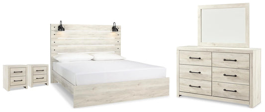 Cambeck King Panel Bed, Dresser, Mirror and 2 Nightstands