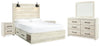 Cama Queen Cambeck con espacio de almacenamiento, tocador, espejo y dos mesitas de noche