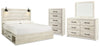 Cambeck King Panel Bed with Storage, Dresser, Mirror and Chest