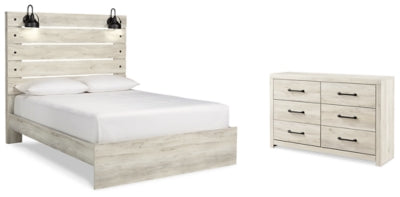 Cama Queen con paneles y cómoda Cambeck
