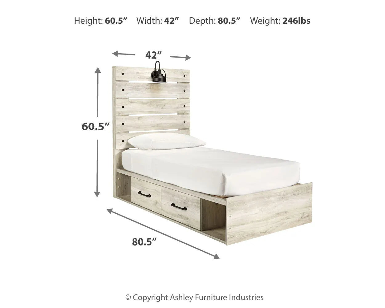 Cama doble Cambeck con 4 cajones de almacenamiento