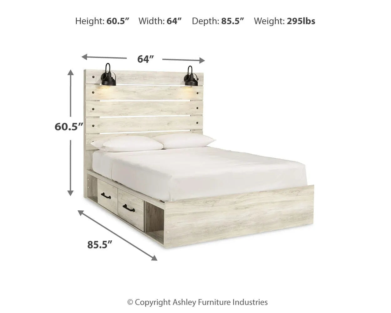 Cama Queen Cambeck con 4 cajones de almacenamiento