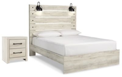 Cama Queen Cambeck con paneles y dos mesitas de noche