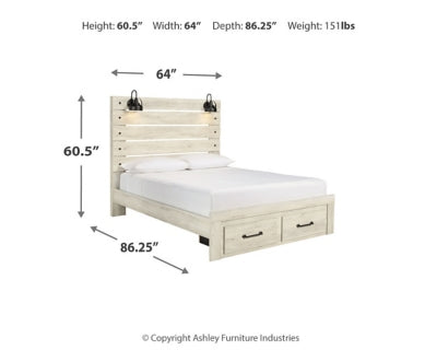 Cama Queen Cambeck con dos cajones de almacenamiento