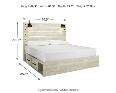 Cama King Cambeck con dos cajones de almacenamiento