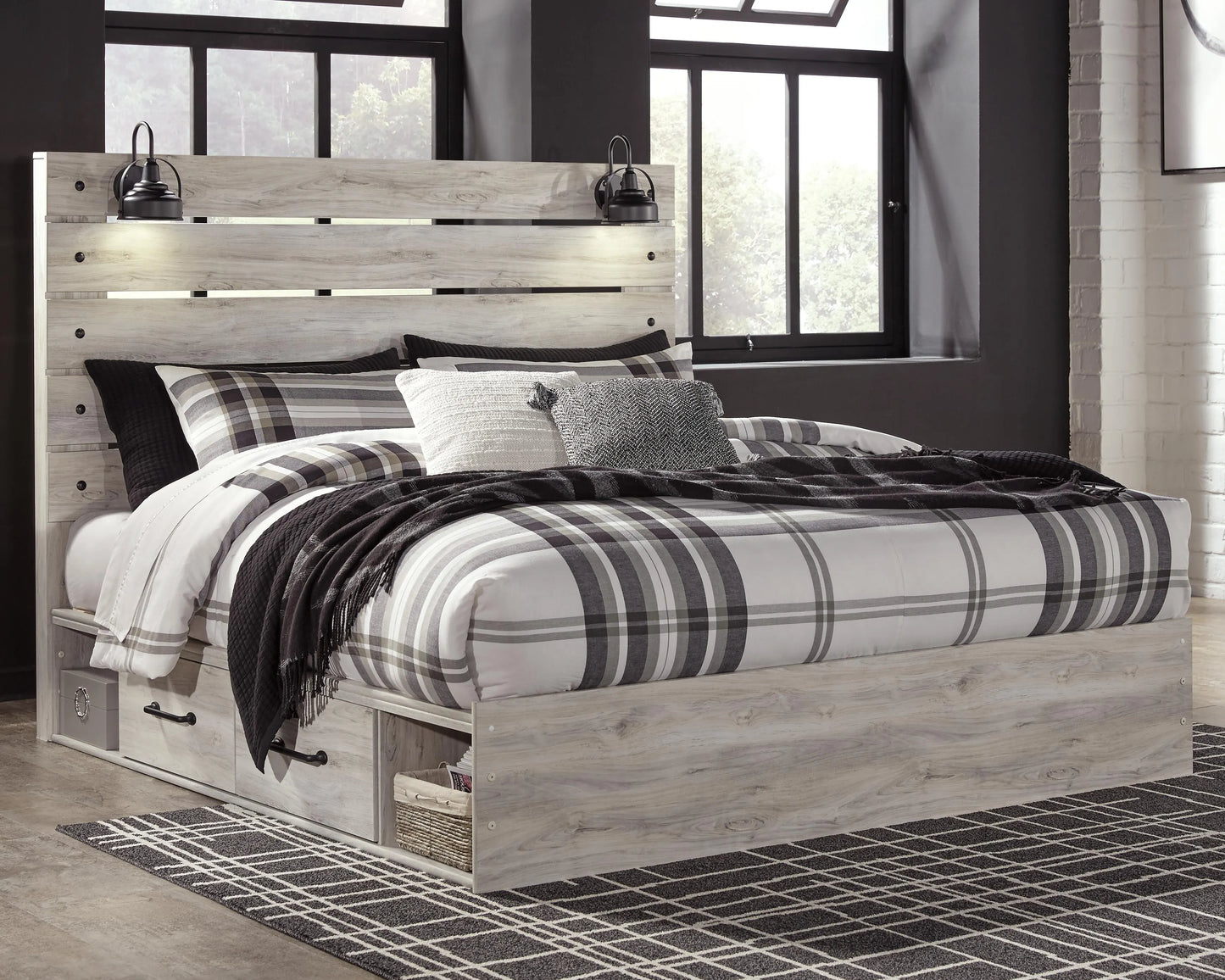 Cama King Cambeck con 4 cajones de almacenamiento