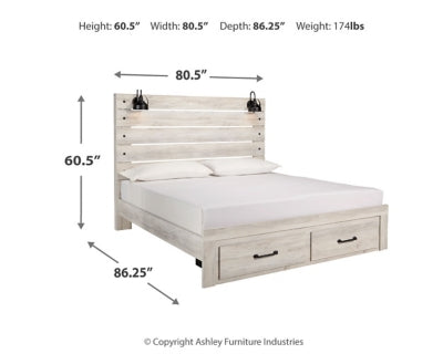 Cama King Cambeck con dos cajones de almacenamiento